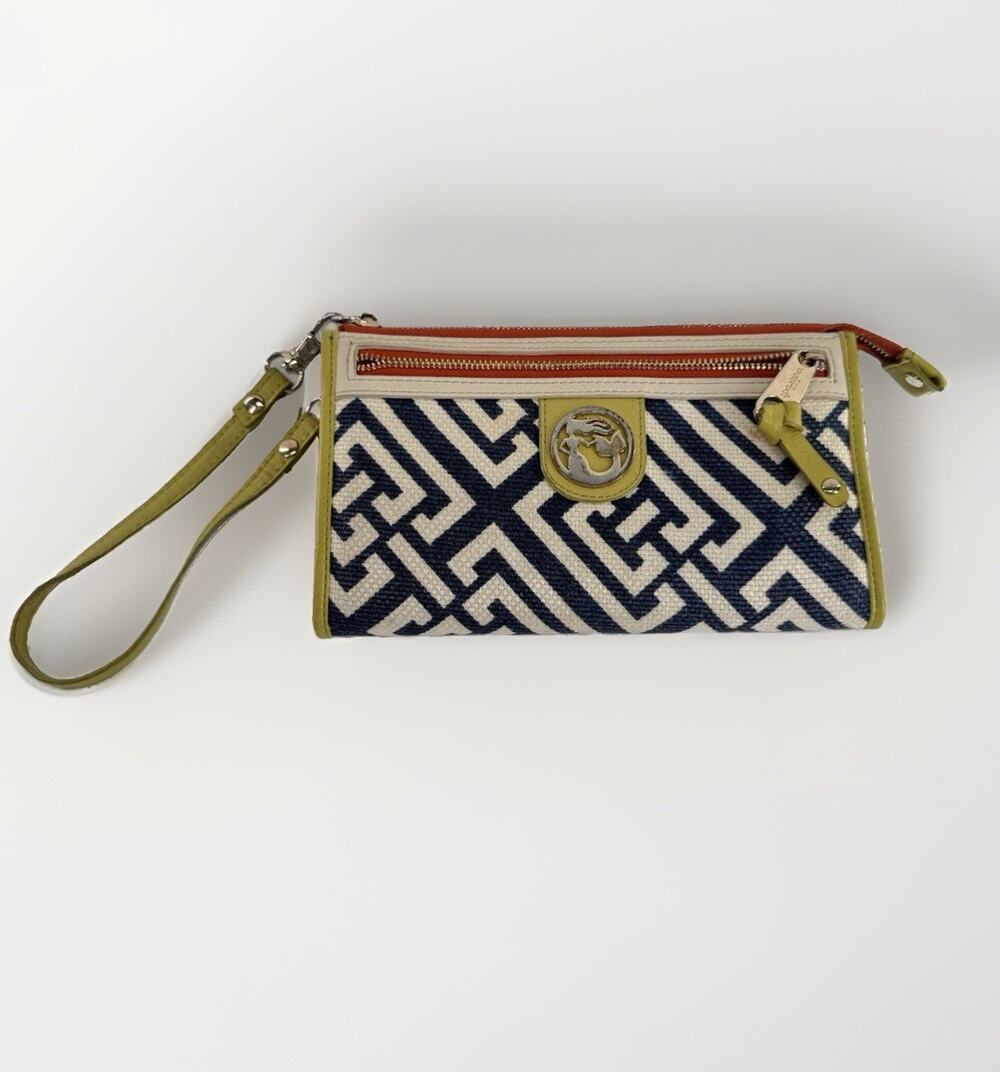 Spartina Daufuskie Island Wristlet Purse Linen Leather Haig Point FanFare Wallet